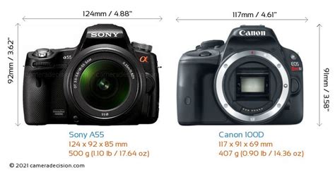 Sony SLT-A55 vs Canon EOS 100D Karşılaştırma